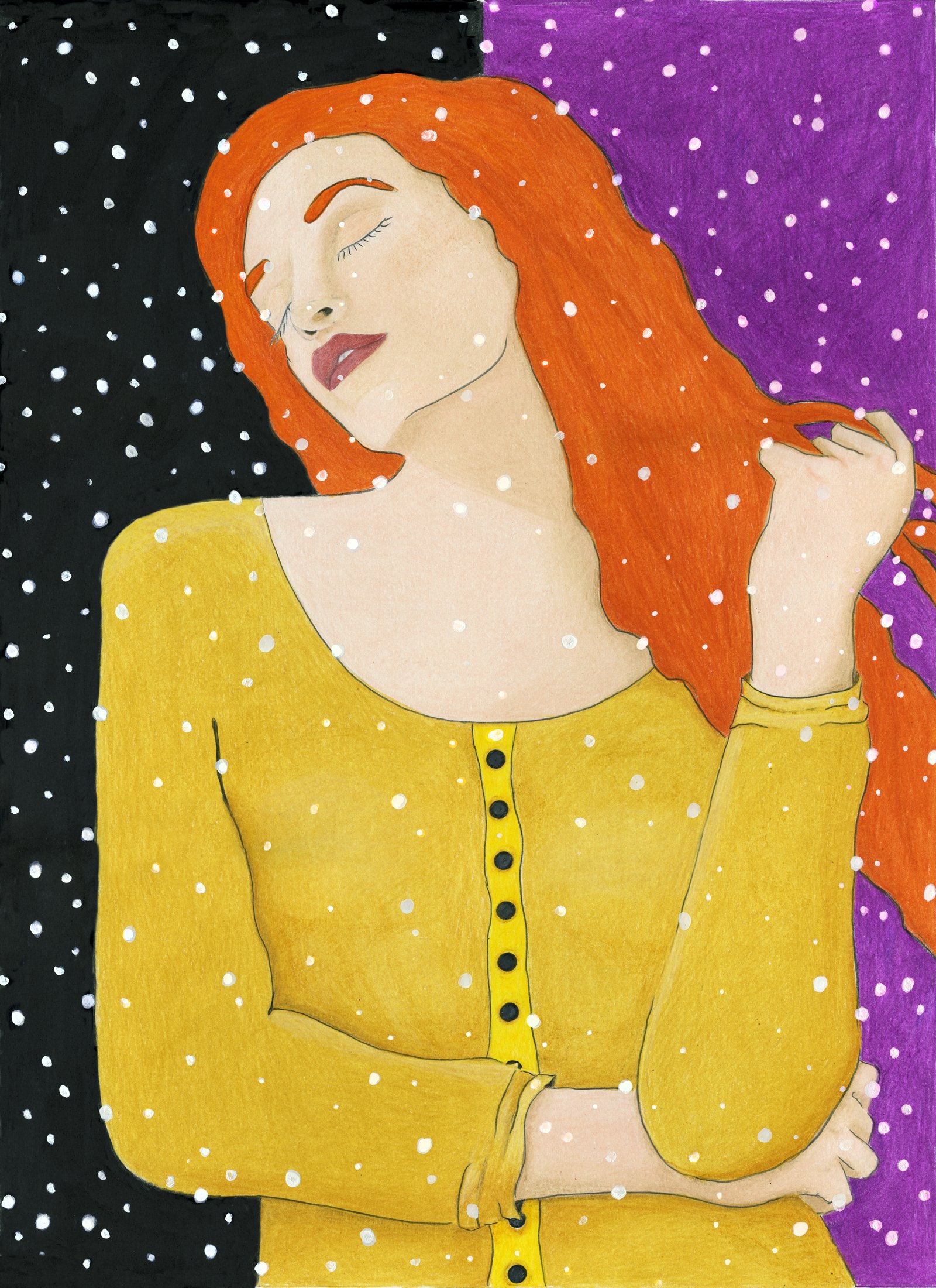 Victoria Twomey, "Silence of Snow," mixed media