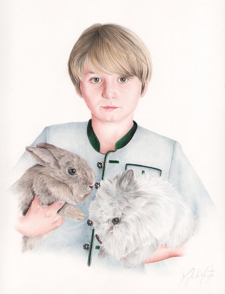 Magali de Maistre, "Gregorio," colored pencil