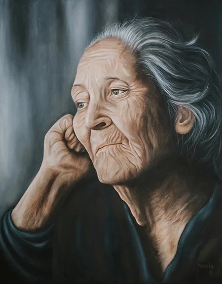 Renata Bosnjak, "Grandma," Oils