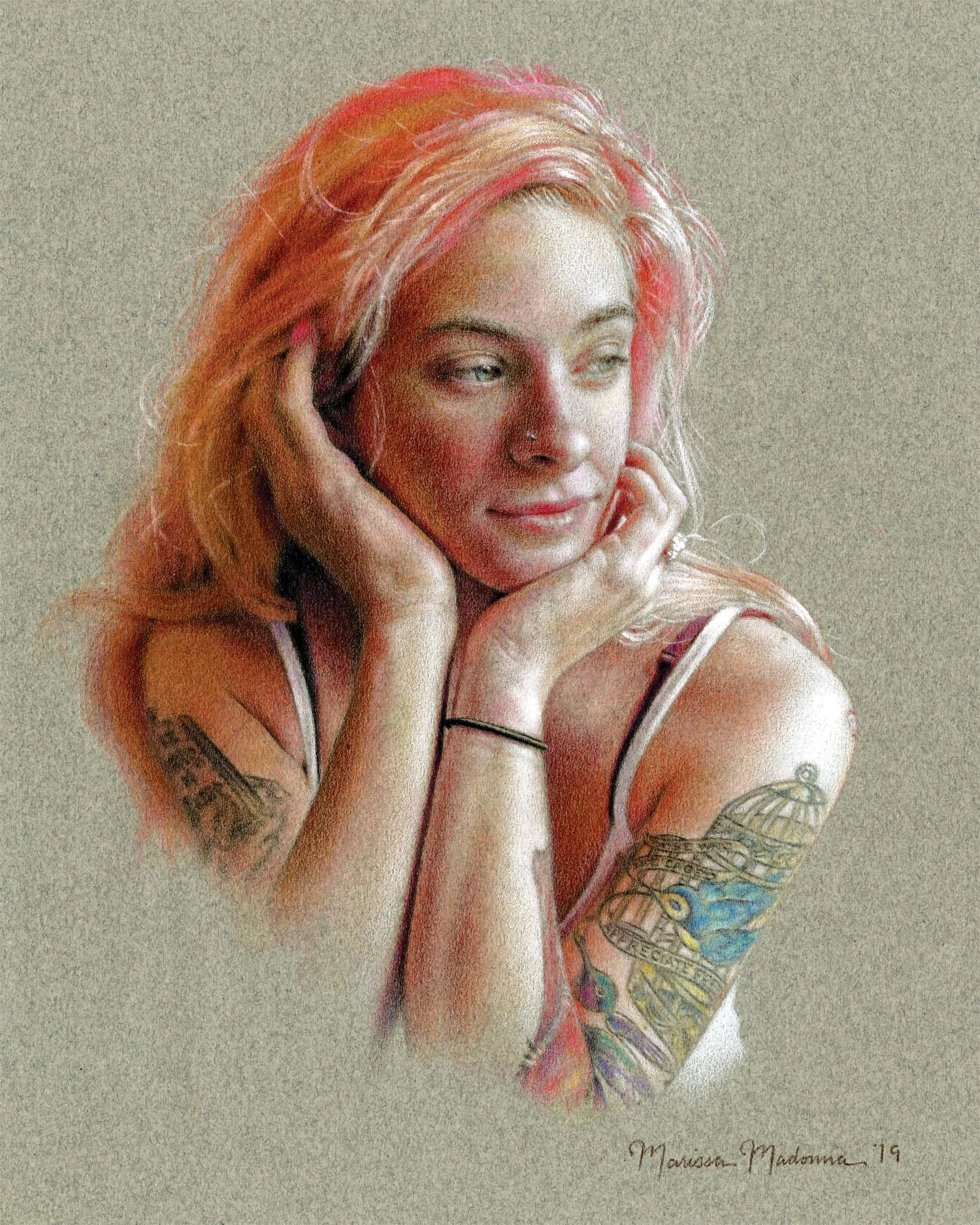Marissa Madonna
Courtney, colored pencil and acrylic