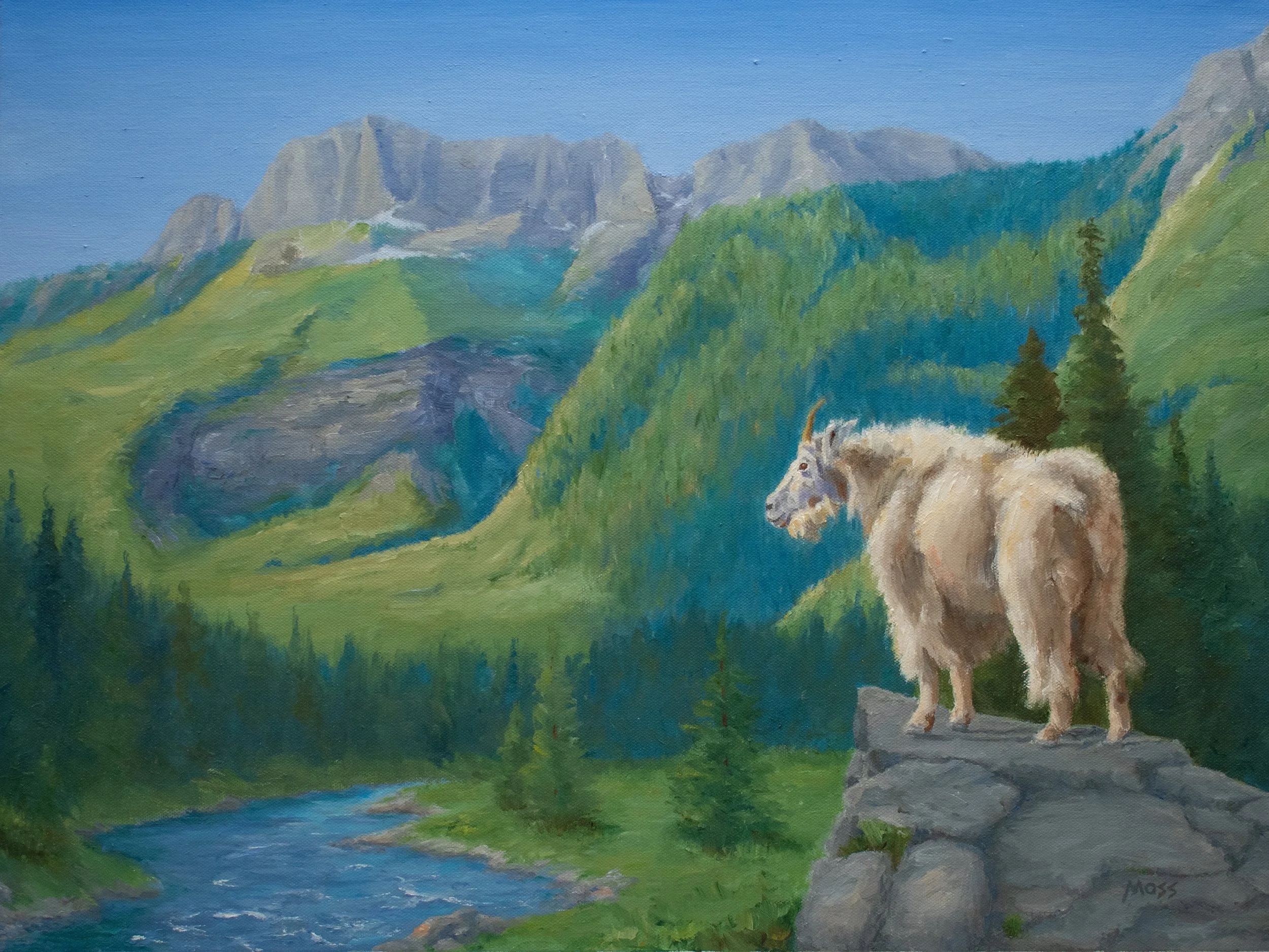 Fred Moss, "Mountain Goat," oil