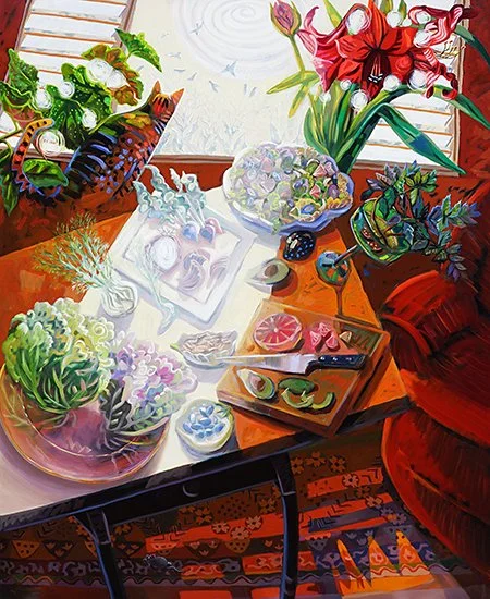 Gina Blickenstaff
Pierre's Winter Salad and Amaryllis, oil
