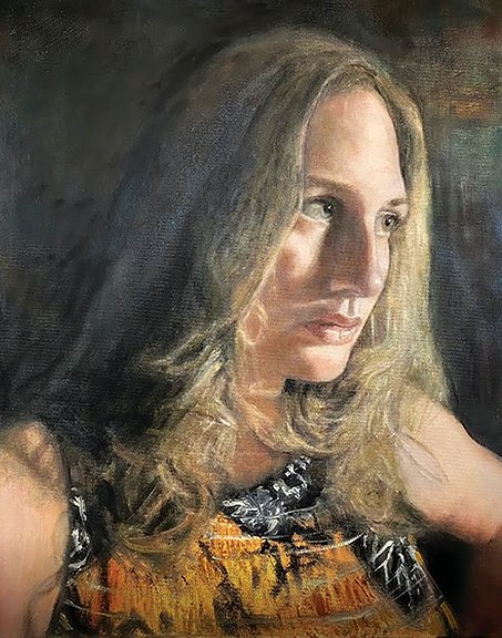 Jamie Derr, "Pensive," oil