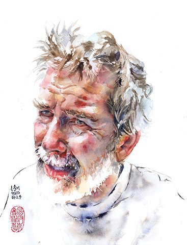 Lorraine Simonds, "The Trial," watercolor