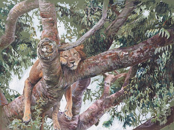 Beverly McKay, "Just Resting My Eyes," acrylic