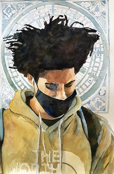 Bronwen Jones, "Wish We
Could Turn Back Time," watercolor