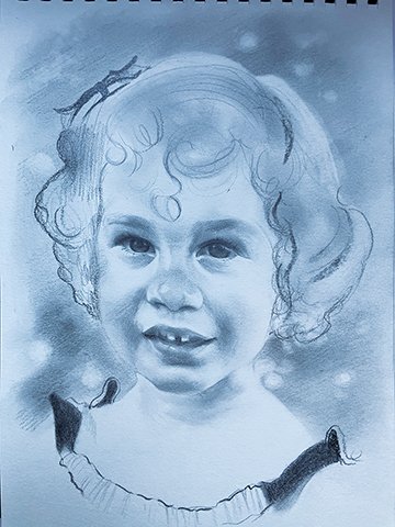 Alexandra Veneziani, "Judith," graphite