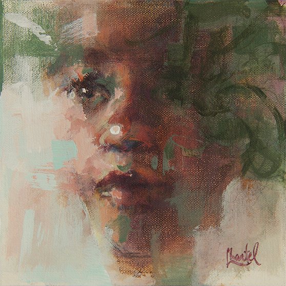 Chantel Lynn Barber's expressive acrylic painting of a young girl.