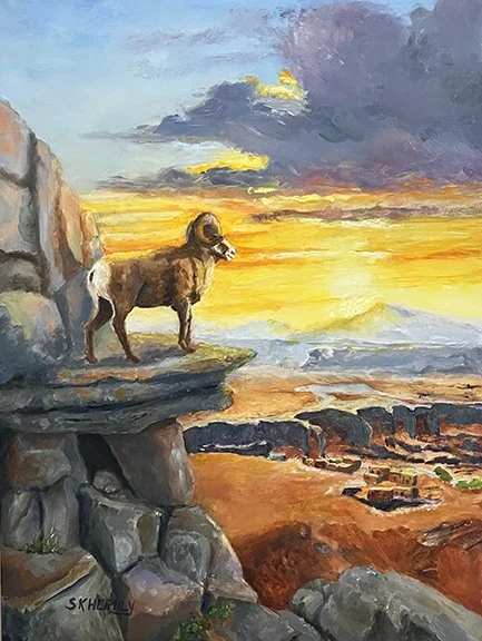 Sharon Hernly, "Guardian of Dawn," oil