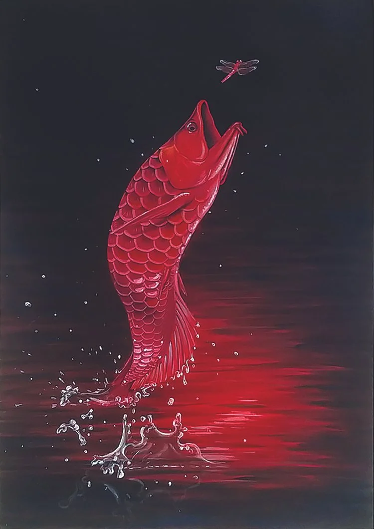 Honorable Mention: Van Wangye Shiming
"Leap Attack," mixed media