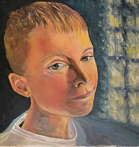 Natalya Furneaux, "Boy with Emerald Eyes," oil