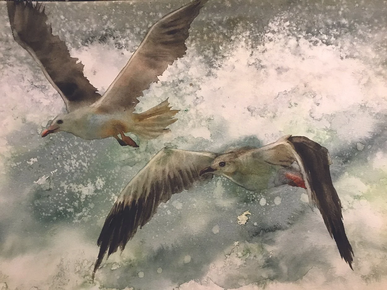 Honorable Mention: Han In Wong,
"The Seagulls," watercolor