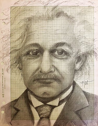Kat Block, "Dr. Einstein, I Presume," graphite