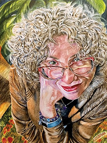 Irina Kaplan, "Self Portrait," watercolor