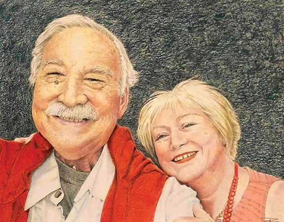 Rochelle Oberholser, "In Sickness and in Health," colored pencil