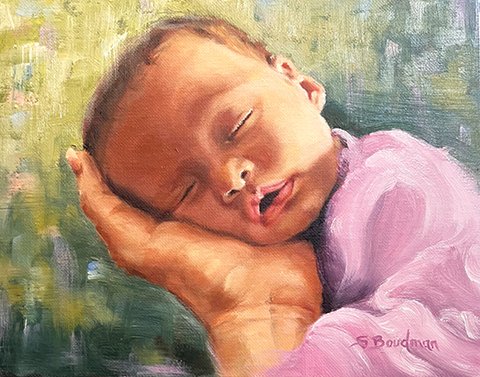 Susan Boudman, "In Loving Hands,"
oil
