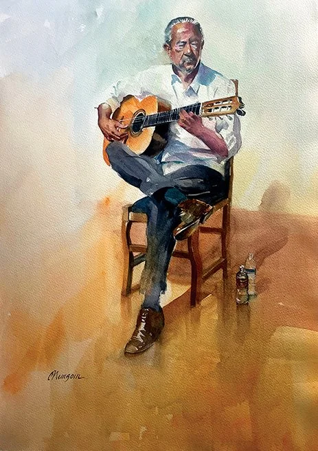 Carol Newsom
"Singer in the Studio," watercolor
