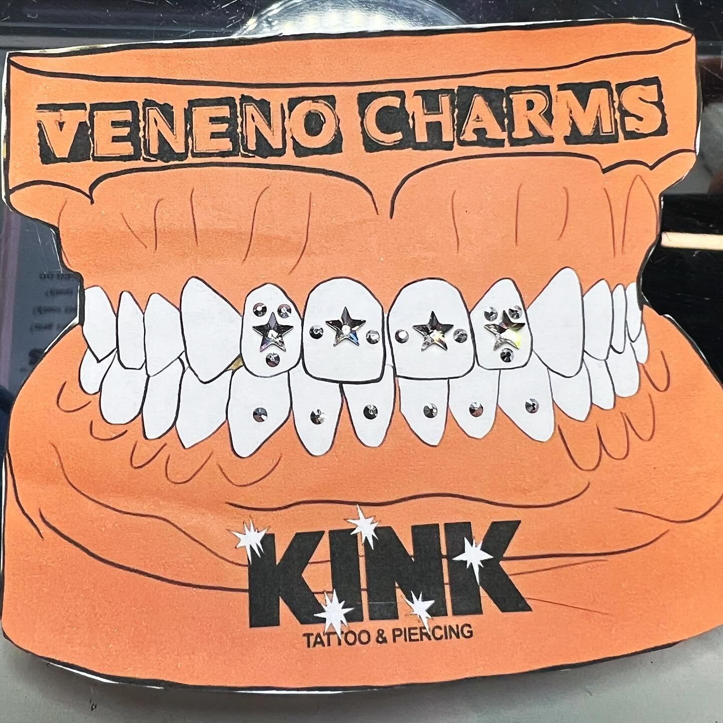 Sets are up and available!

1. Star Braces - $450
2. Spider Web with Rain Drops - $280
3. Playboy Hearts Set - $500 
4. Checkered Disco Tooth - $295
5. Pride Design - $120

We can mix n match and create your own.

Available @kinktattoola