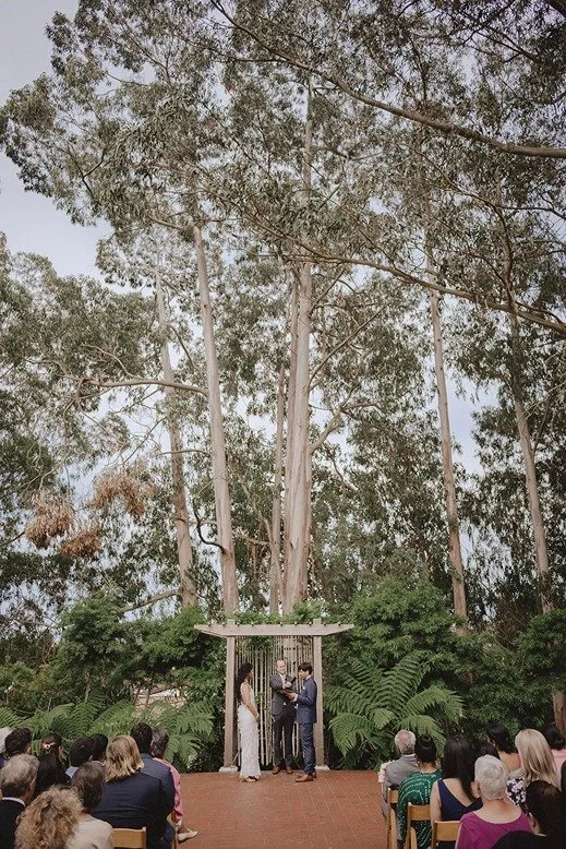 the bride and groom at a historic wedding venue in california