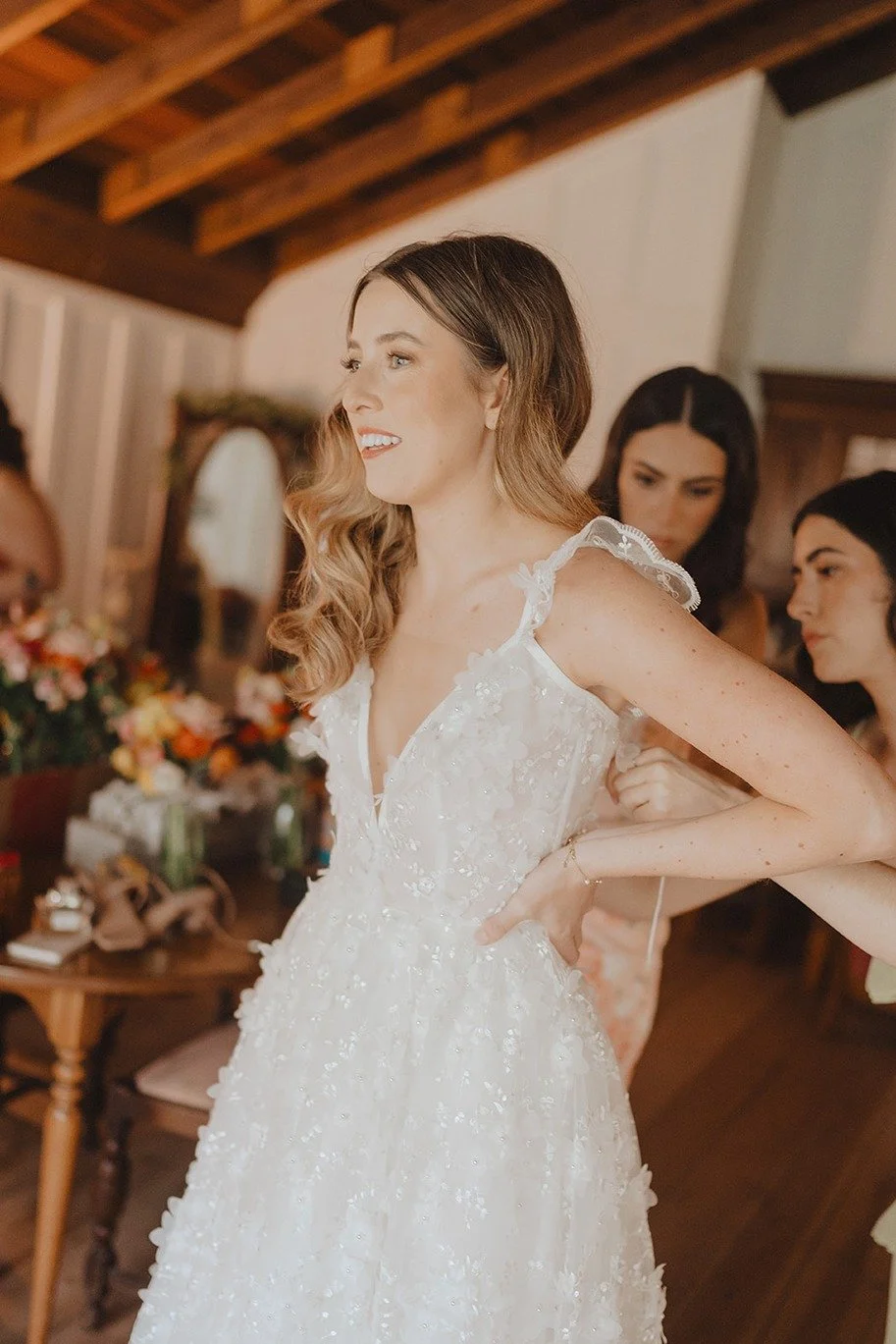 the bride getting ready at one of the best wedding venues in sonoma county ca