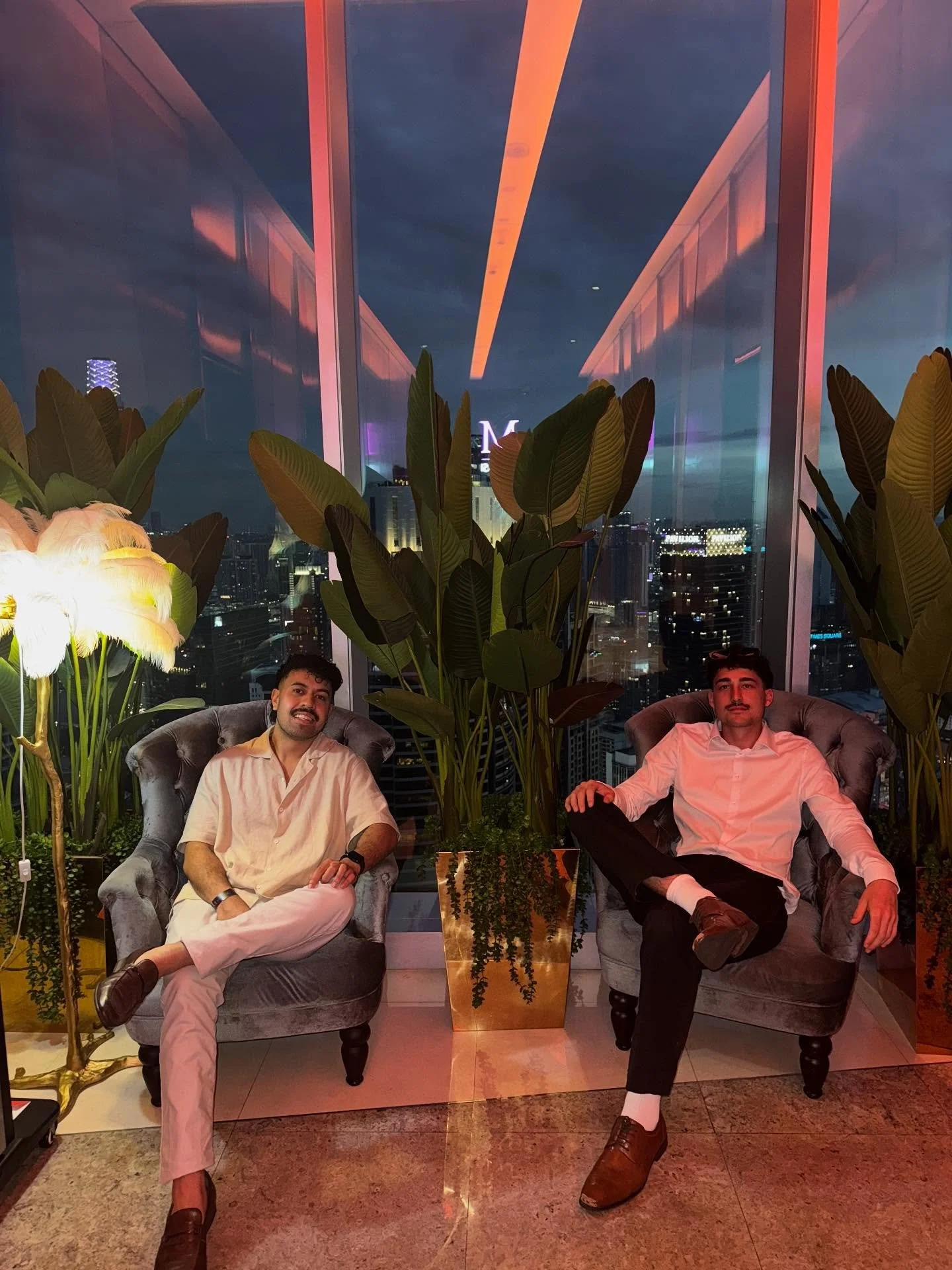 Chayse &amp; Manny enjoying their first night in Malaysia on a business trip! Getting the opportunity to learn from the industry leaders. Stay tuned for more of their antics this week 🍹🤝