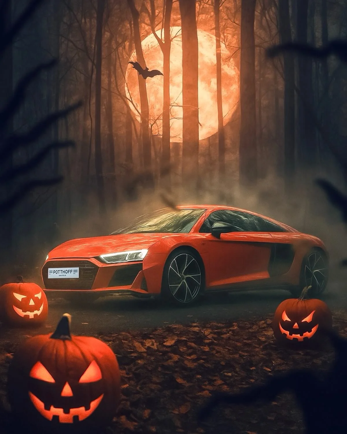 12,9 l/100km (komb.), 292 g/km (CO2-Emissionen komb.), CO2-Klasse G 🎃 &bdquo;Schaurig gute Fahrt &ndash; Happy Halloween!&ldquo; #audi #halloweeen #r8 #quattro  @audi_de @audiworlditalia