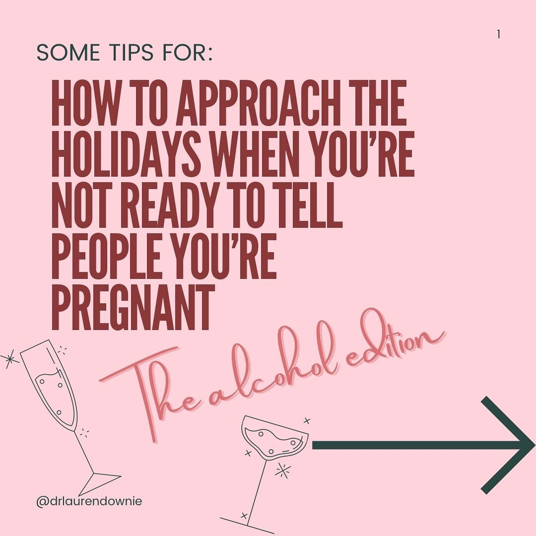 🎄Navigating holiday parties while pregnant can be really tricky; particularly if you&rsquo;re not ready to disclose your pregnancy, for whatever reason. 🥂 
There are no rules about when to tell people about a pregnancy, so if you&rsquo;re not quite