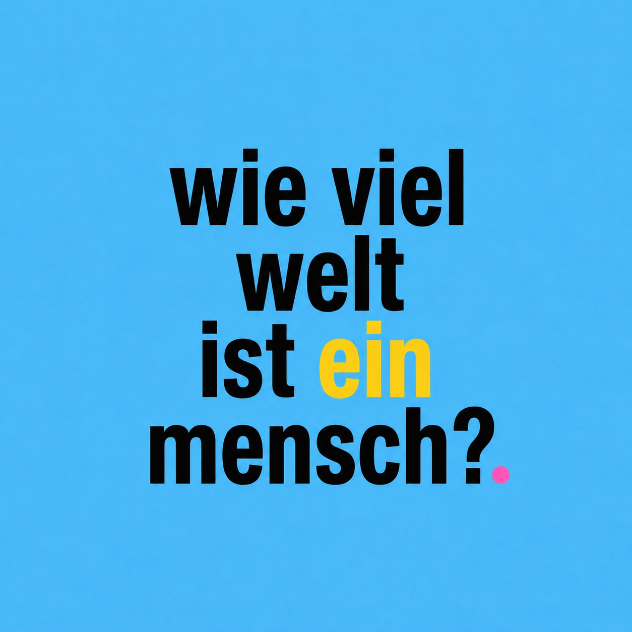 wieviel welt ist ein mensch?