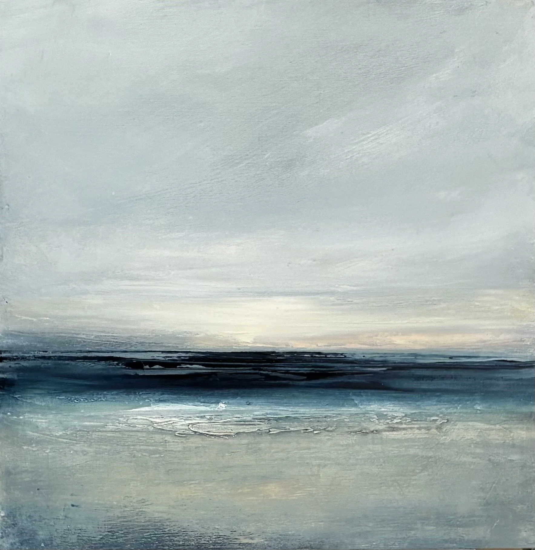 Towards the West, Oil on board, 20 cm x 20 cm,  via British Contemporary Art