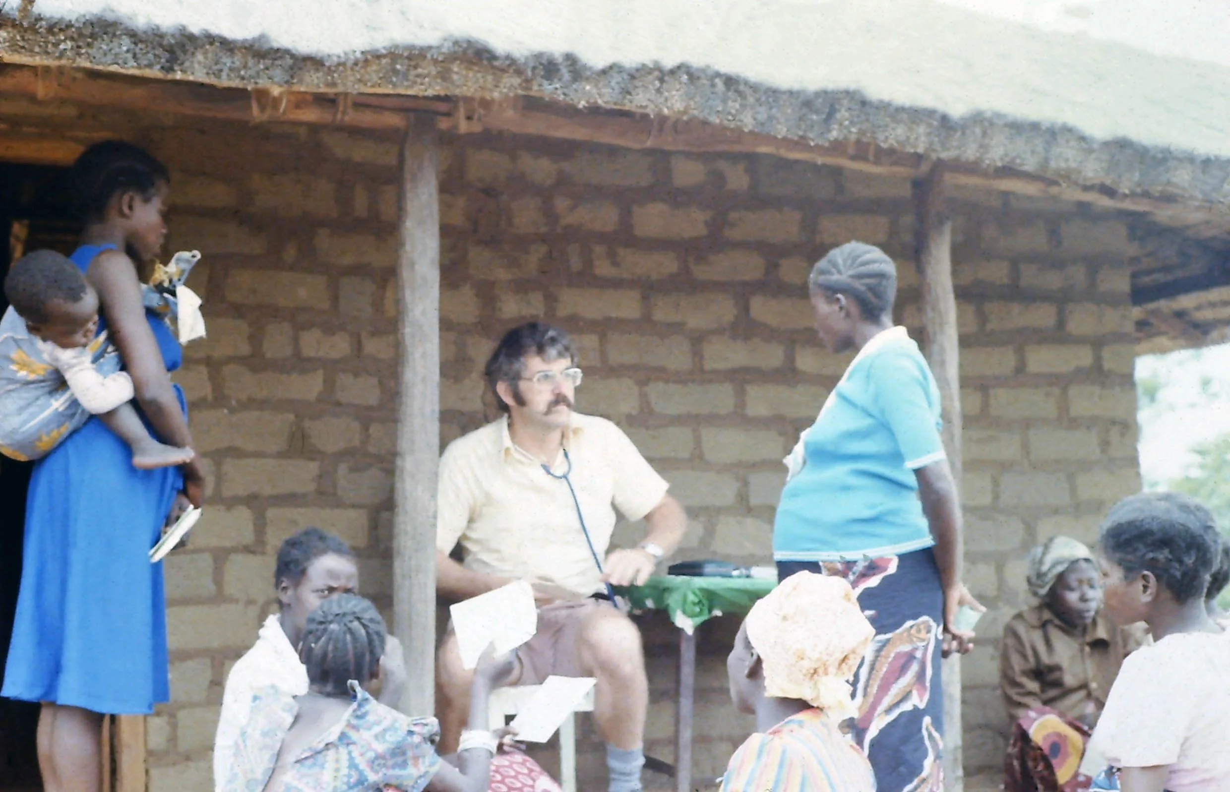 Dr. James Rennie at village antenatal clinic