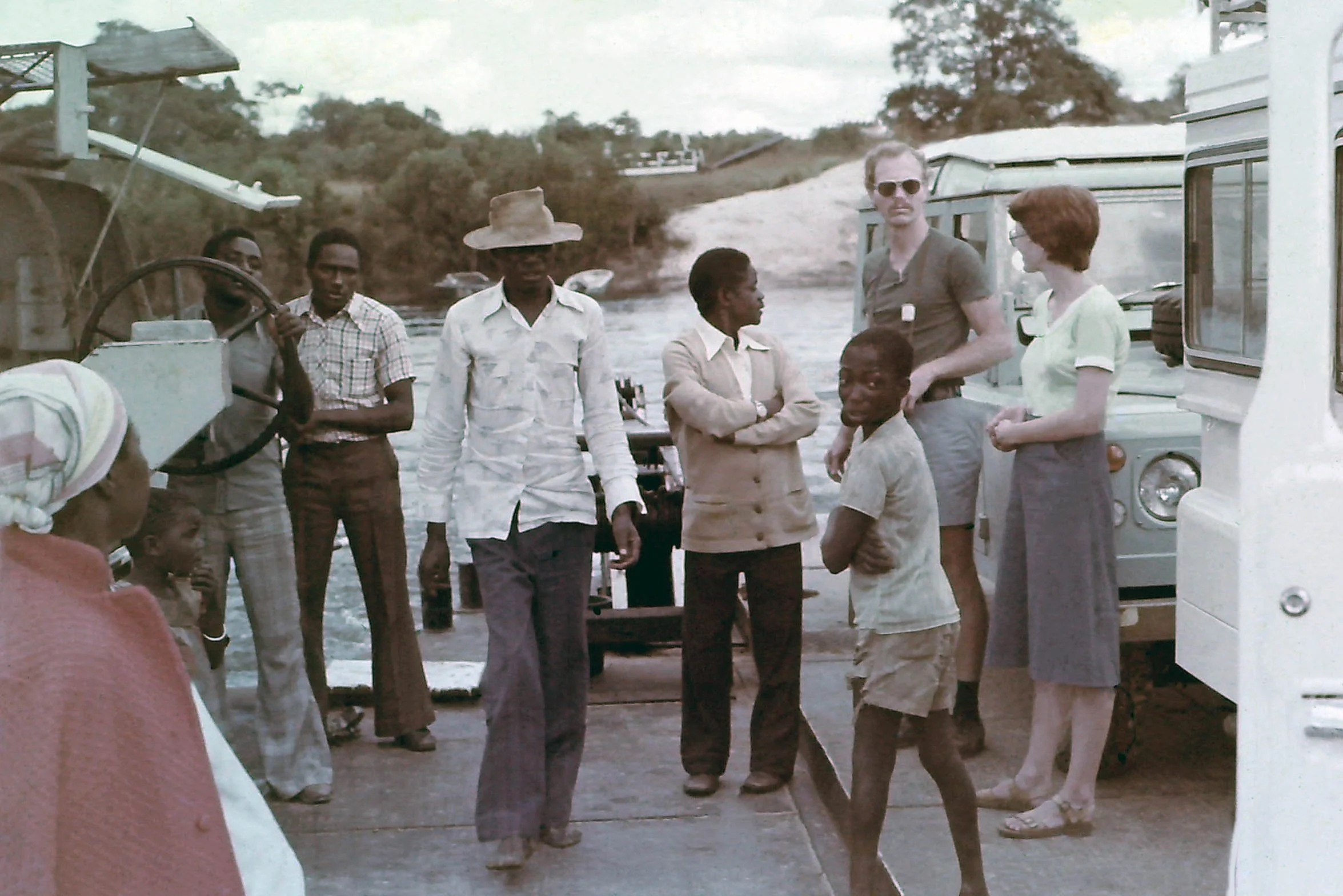David and Kathleen Shorten on pontoon with David Katota