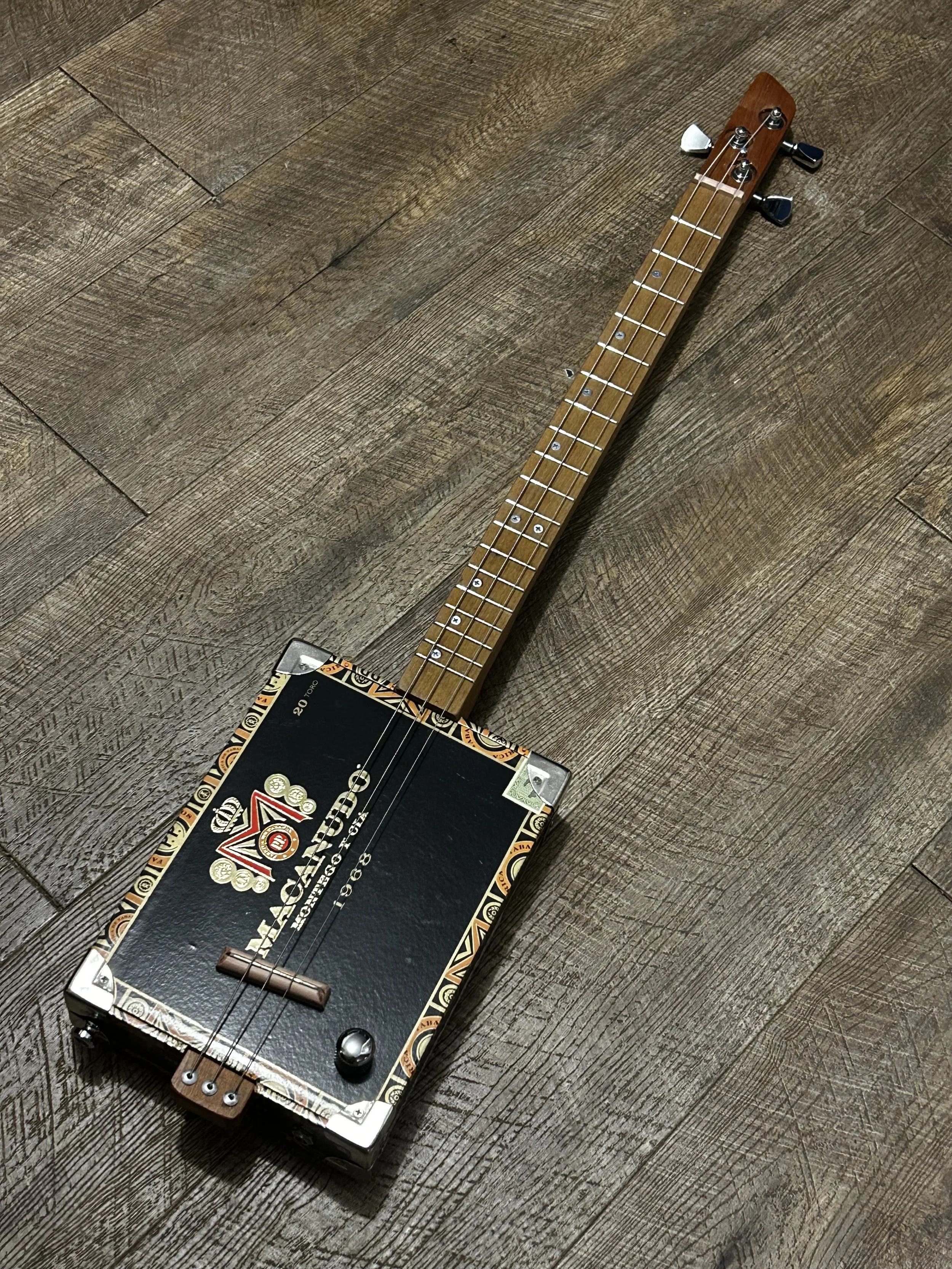 ‘Macanudo - Black’ 3 String, fretted Electric CBG - READY TO SHIP