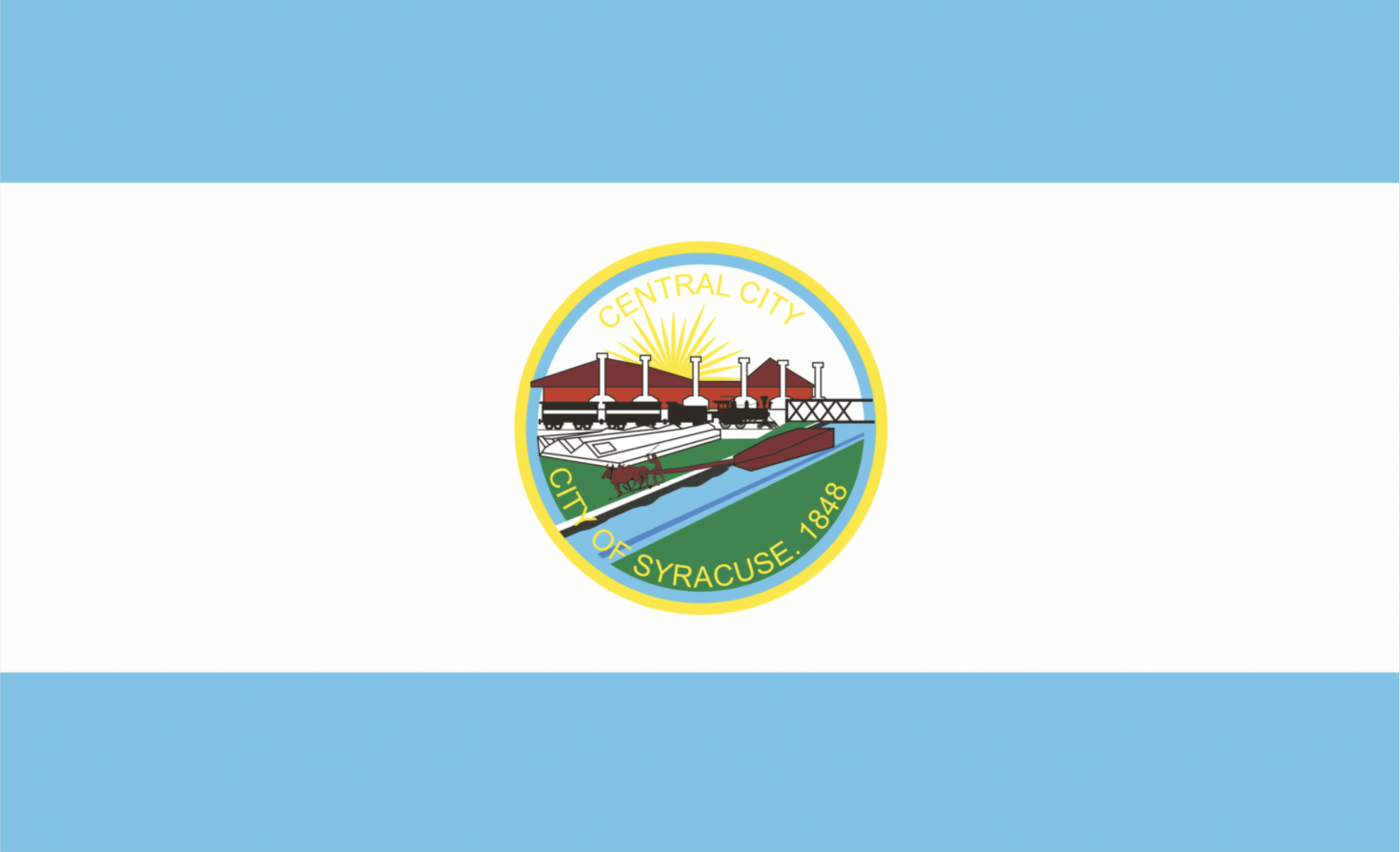 The original Syracuse city flag featuring the city seal