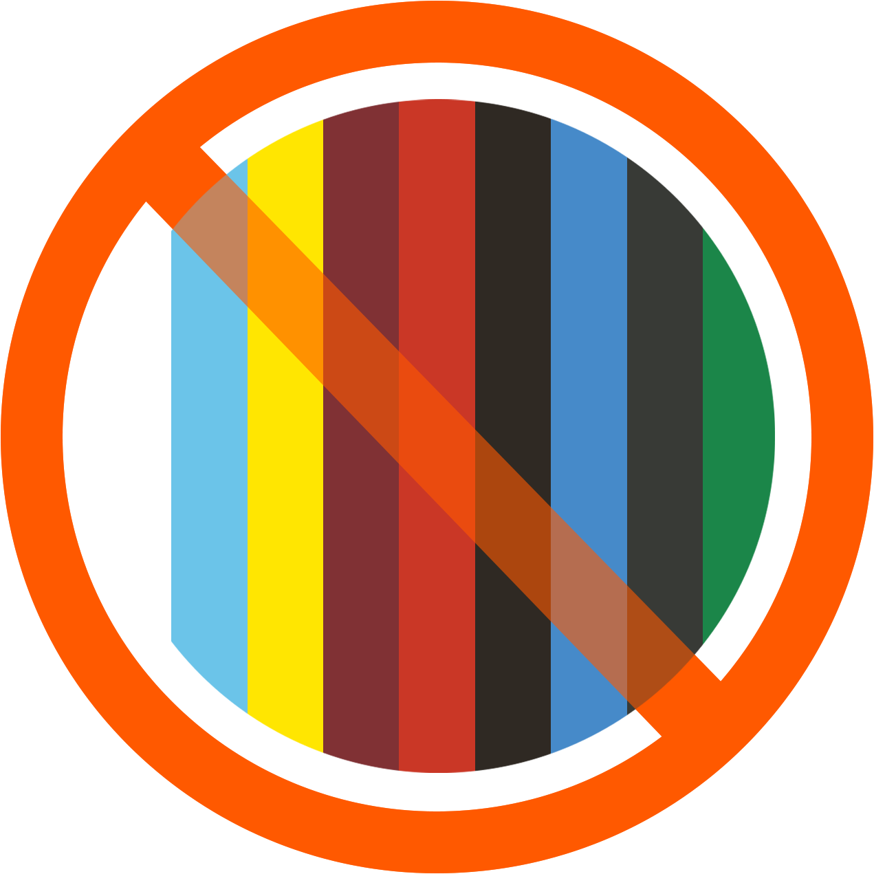 Original Syracuse city flag colors obscured by the universal no symbol