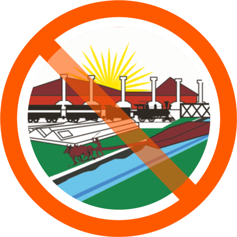 Syracuse city seal obscured by the universal no symbol