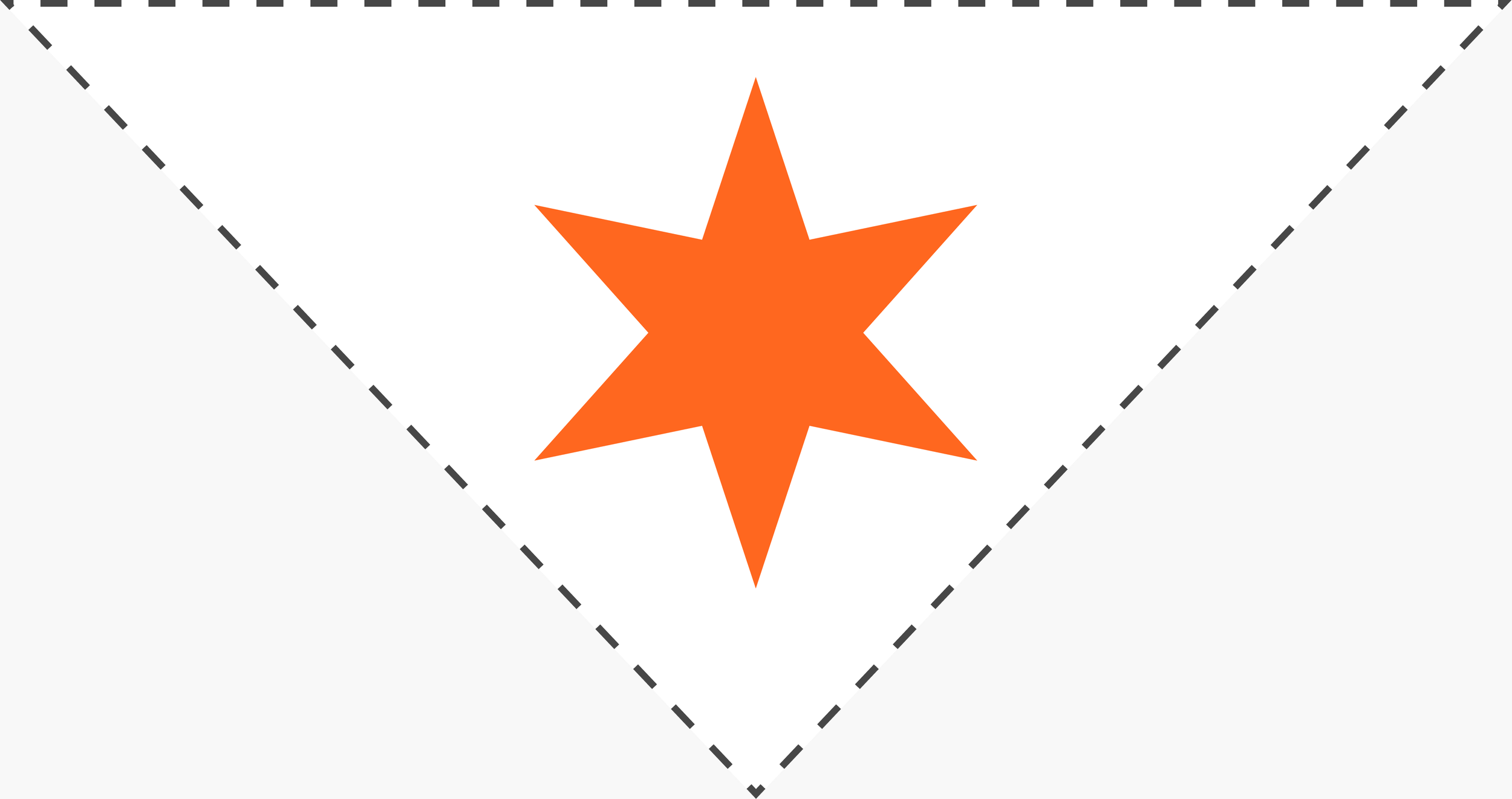 The six-pointed orange star of the Syracuse city flag set within a white triangle