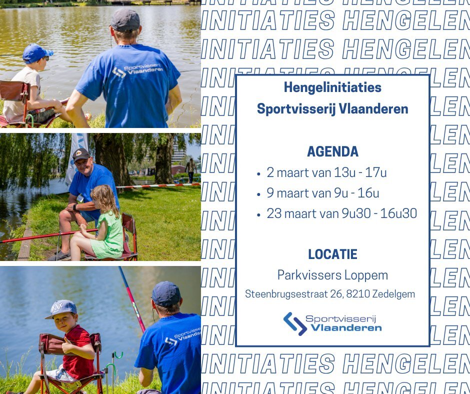 🌟HENGELINITIATIE - 2 MAART - LOPPEM🌟

Schrijf je nog snel in om deze zaterdag de hengelinitiatie in Loppem mee te pikken!
Inschrijven kan via deze link: https://www.sportvisserijvlaanderen.be/jeugdactiviteiten/jeugdinitiatie-wth3g 💙