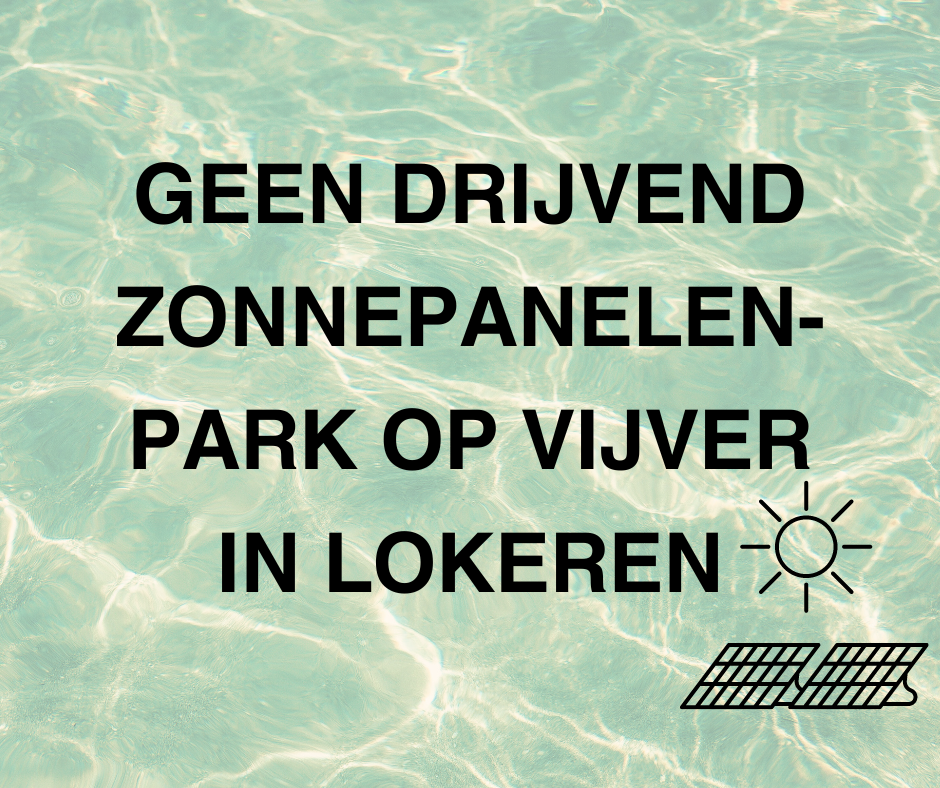 Geen drijvend zonnepanelenpark in Lokeren!