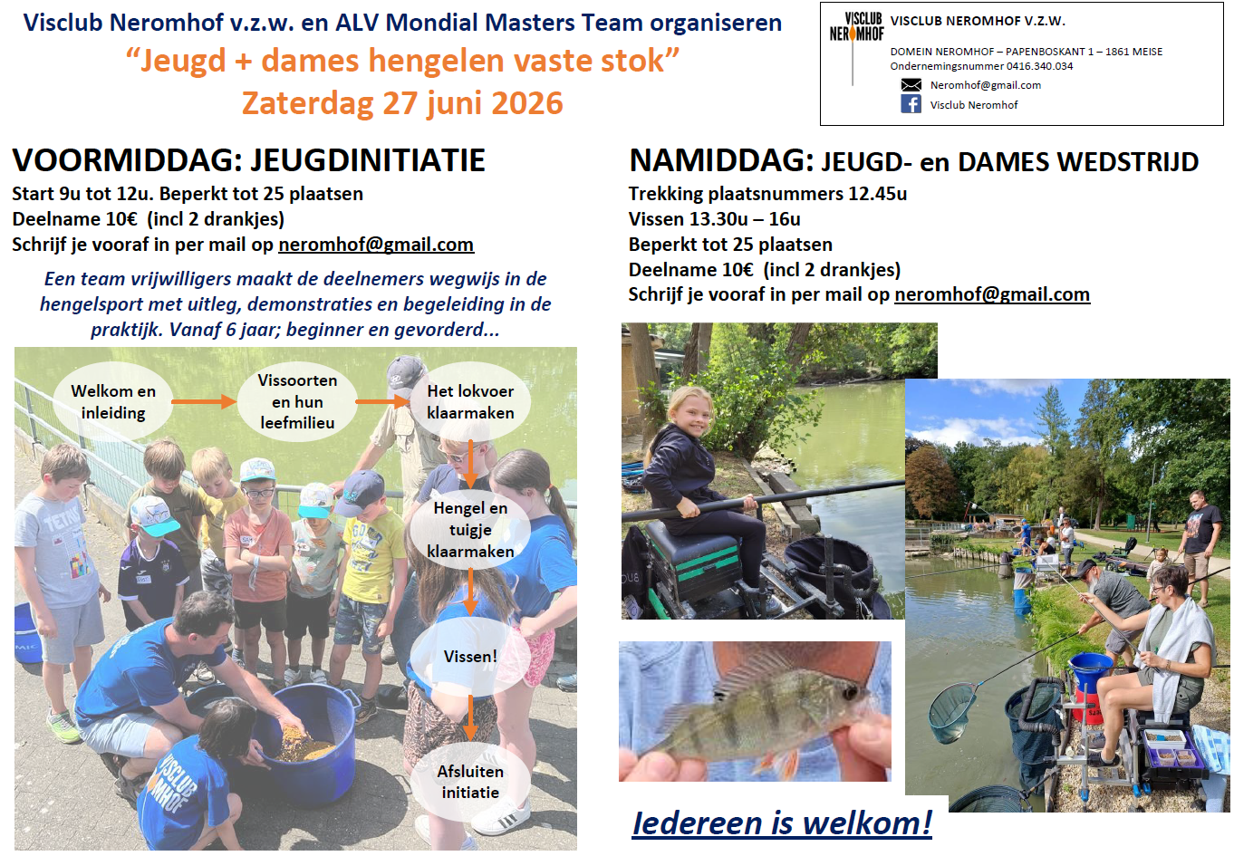 Jeugd + Dames hengelen vaste stok