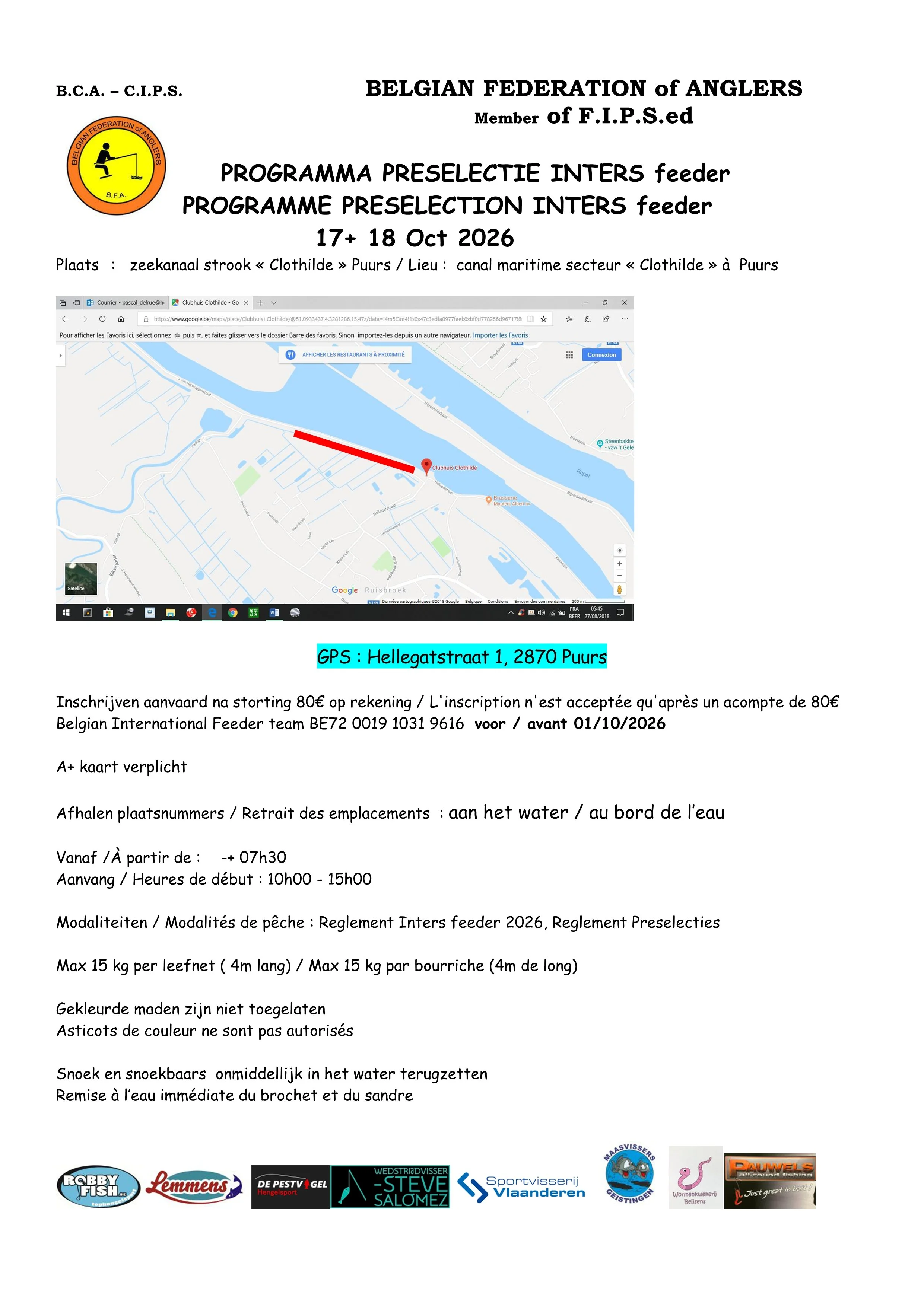 Programma Preselecties Inters Feeder 17/18 oktober 2026