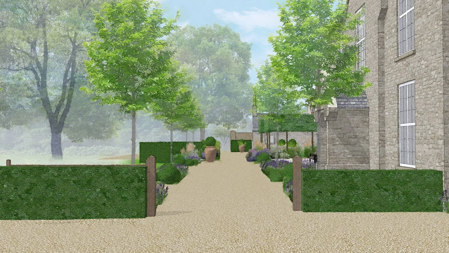 robert-johnson-garden-designer-Grantham-gravel-driveway-avenue-trees-listed-building.jpg