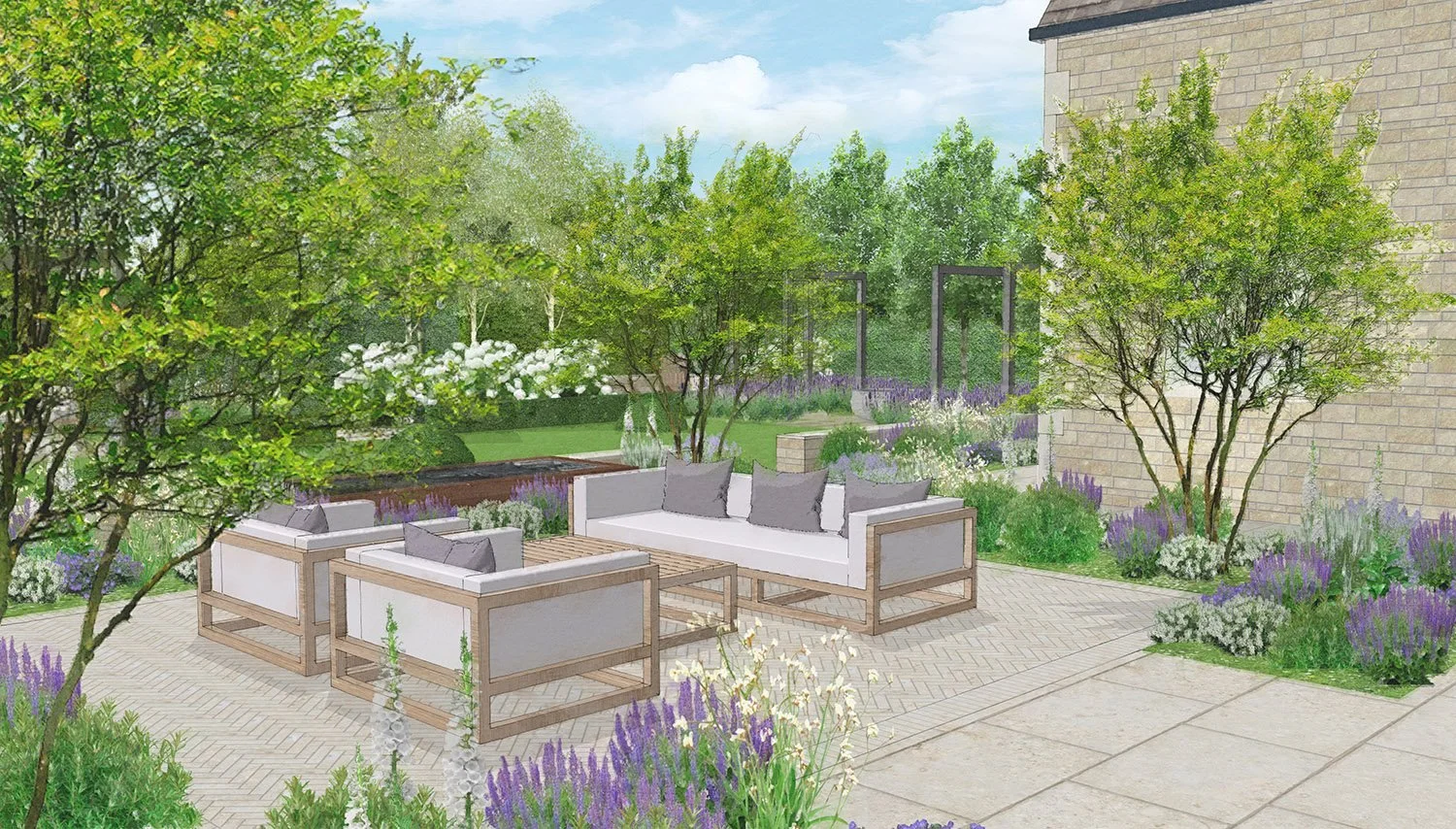 robert-johnson-garden-design-Lincs-visual-patio with-outdoor-sofa-ornamental-trees.jpg