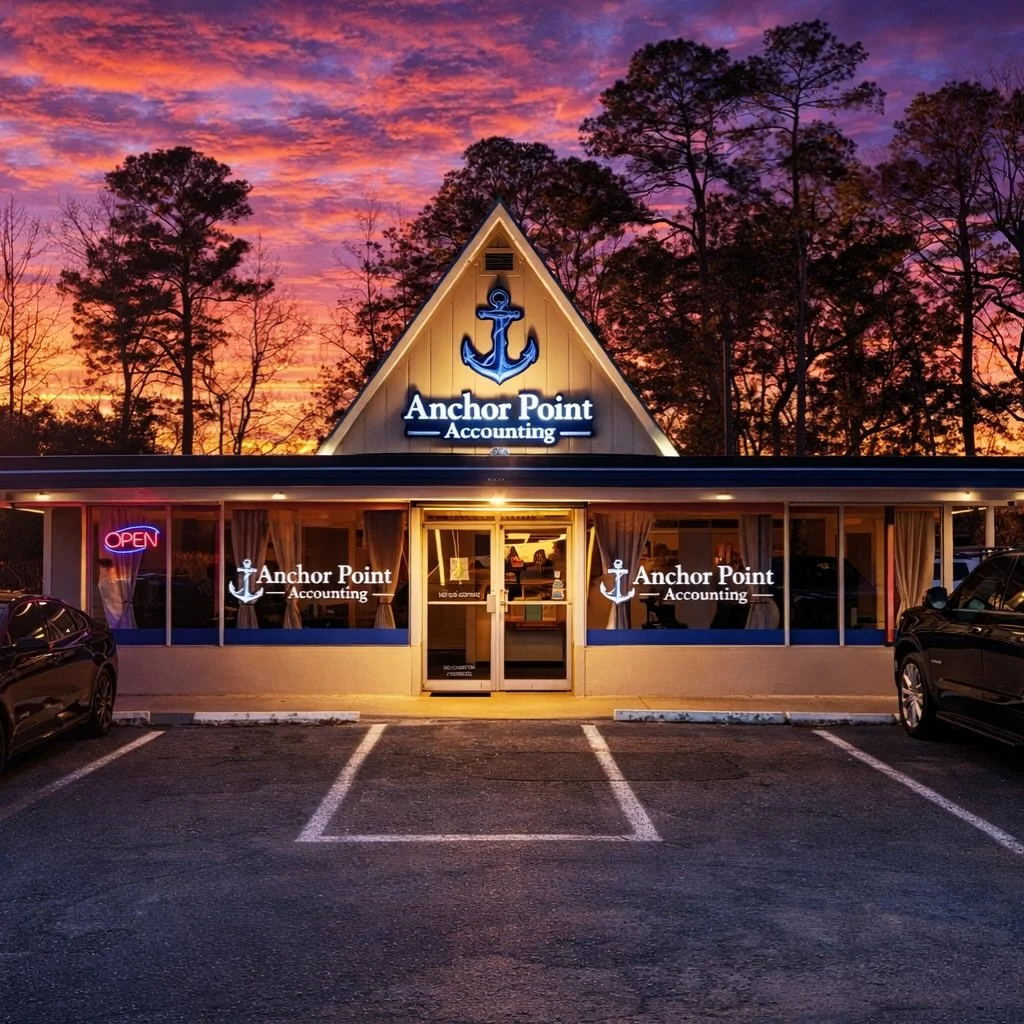 Routed 3mm ACM lettering with a crisp finish, complemented by custom vinyl window graphics. Subtle details that elevate the entire storefront at Anchor Point Accounting.
#shoplocal #goosecreek #charleston #signcompany