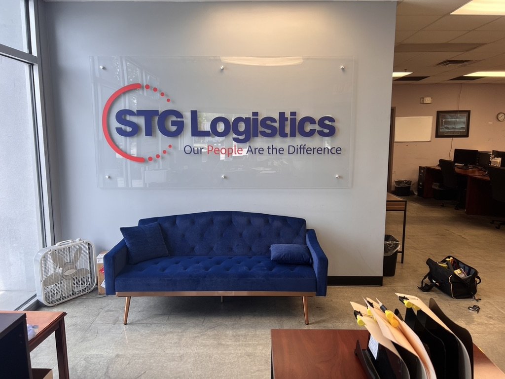 Stud Mounted Acrylic Panel w/Vinyl Lettering