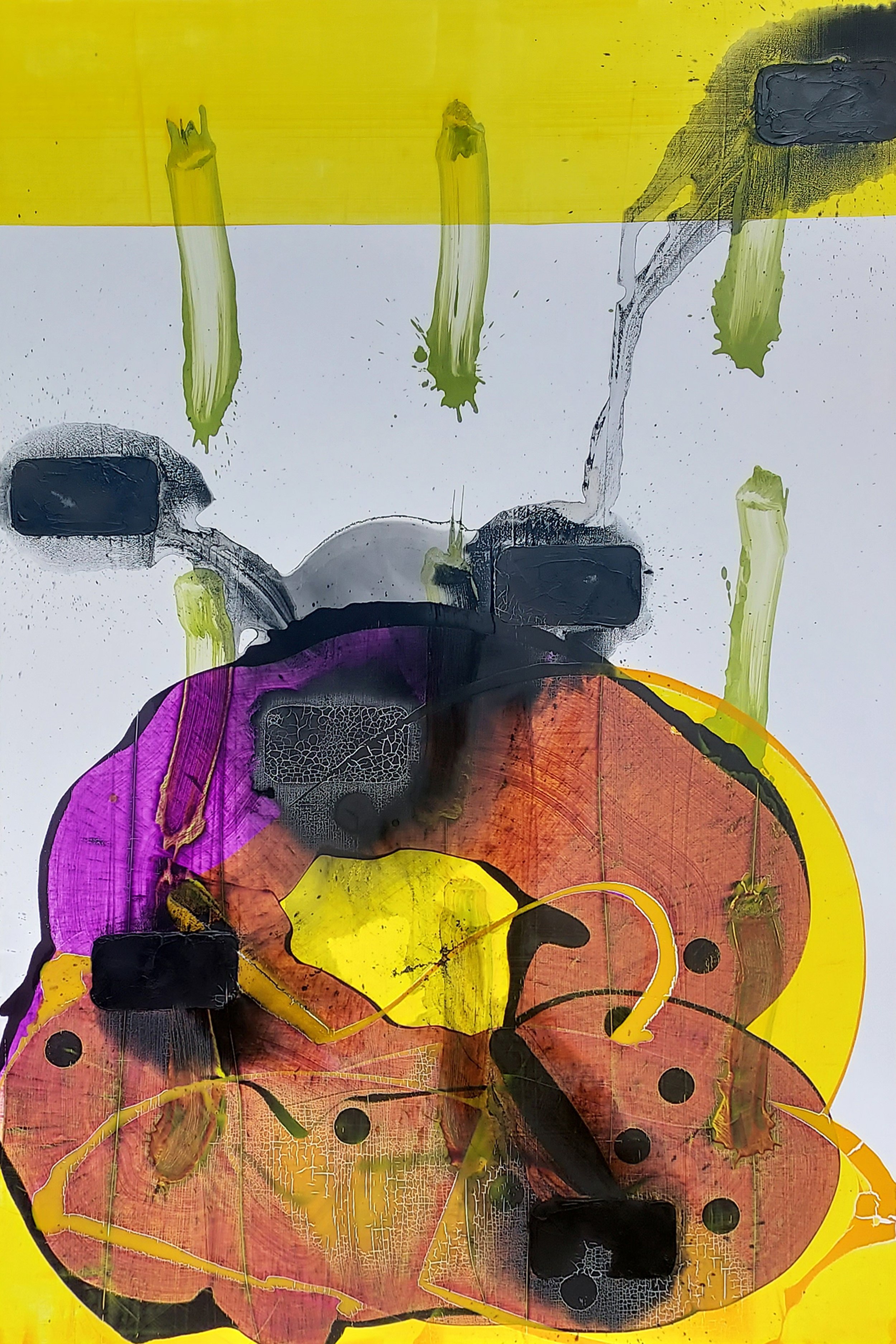 Abstract painting by John Cronin exploring numerical noise and algorithmic collapse in artificial intelligence.