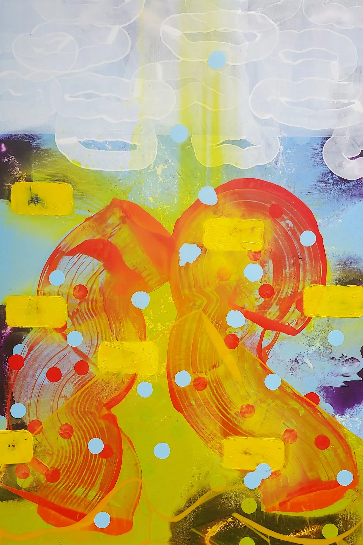 Abstract painting by John Cronin exploring feedback loops and self-reinforcing artificial intelligence systems.