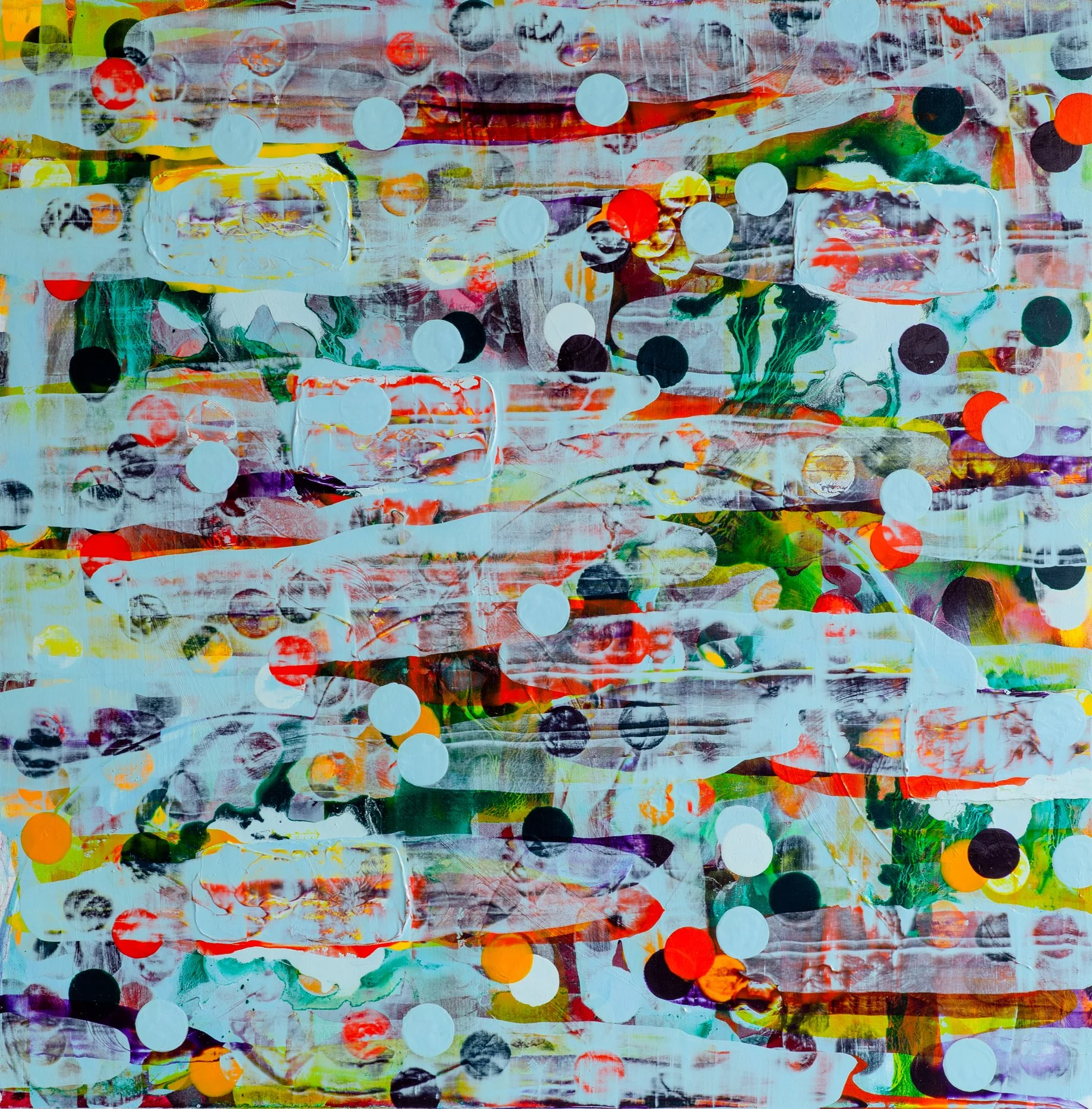 Twice Removed, original abstract oil painting on canvas by Irish contemporary artist John Cronin, Fictional Fiction series.