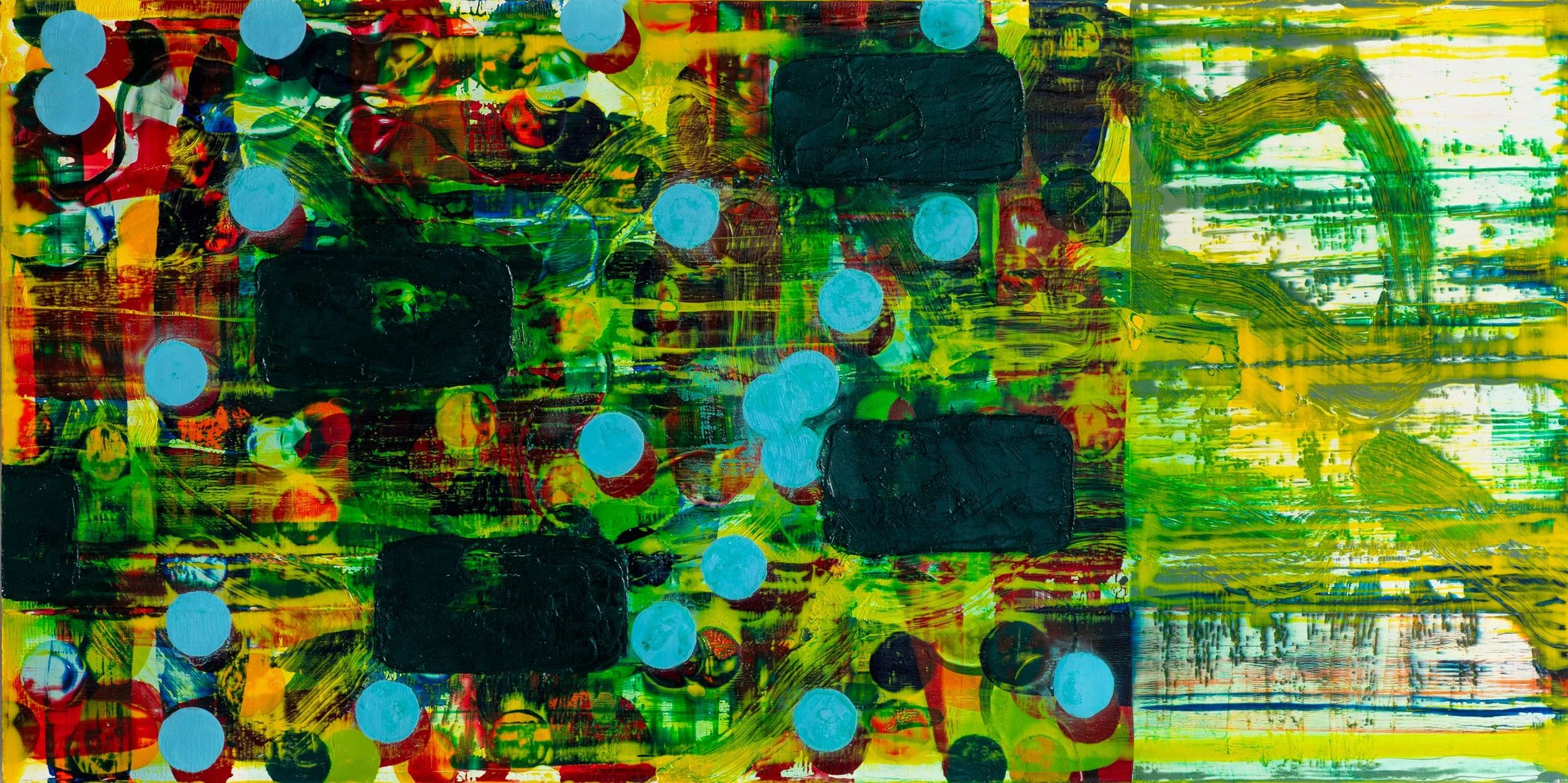 Digital Nerve System, original abstract oil painting on aluminium by Irish artist John Cronin from the Fictional Fiction series, 2025.