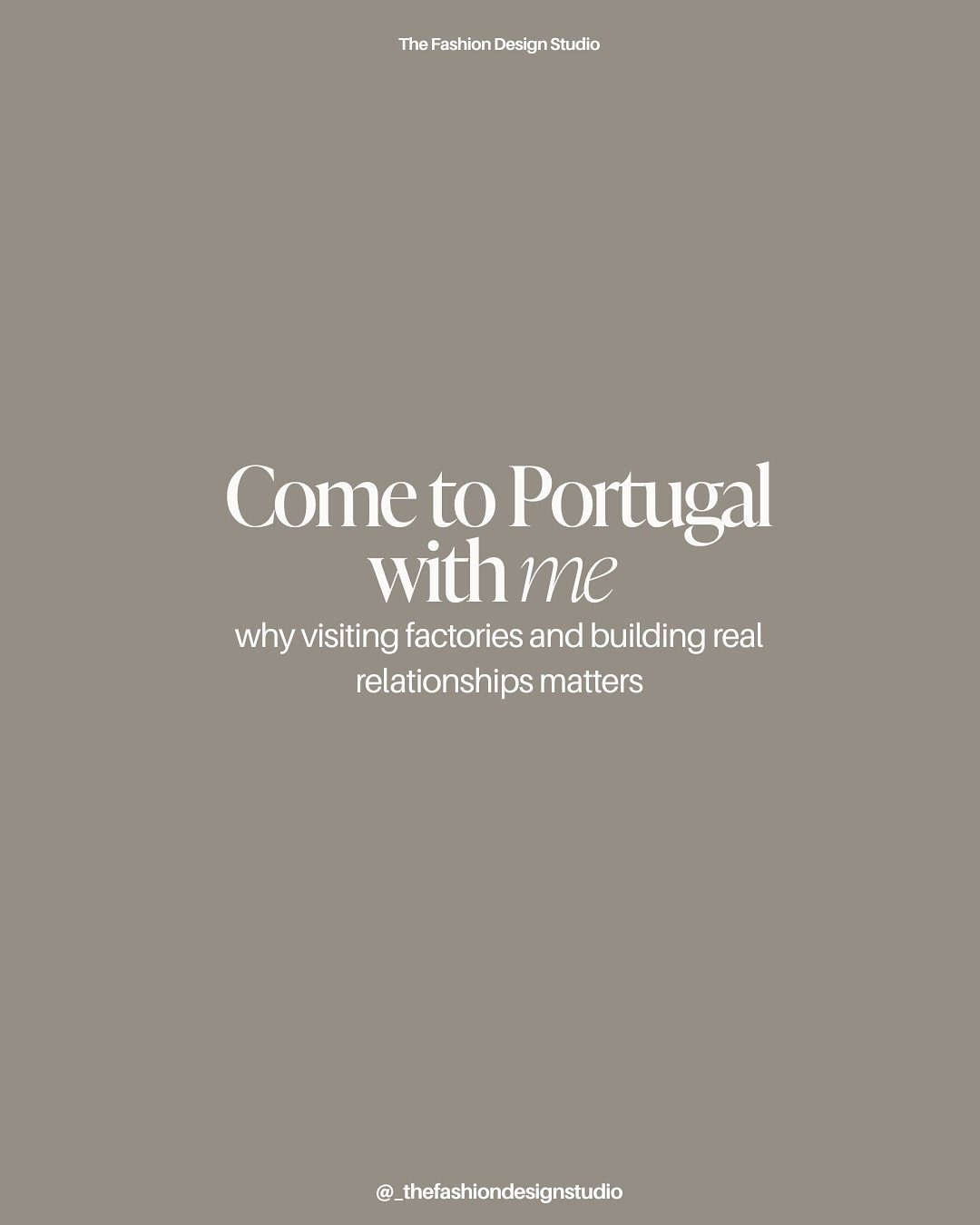 Come to Portugal factories with me 

Behind the scenes of a factory visit for one of our overseas clients&mdash;a beautiful loungewear and athleisure brand for women and kids.

There&rsquo;s nothing like being on the ground, walking the production fl