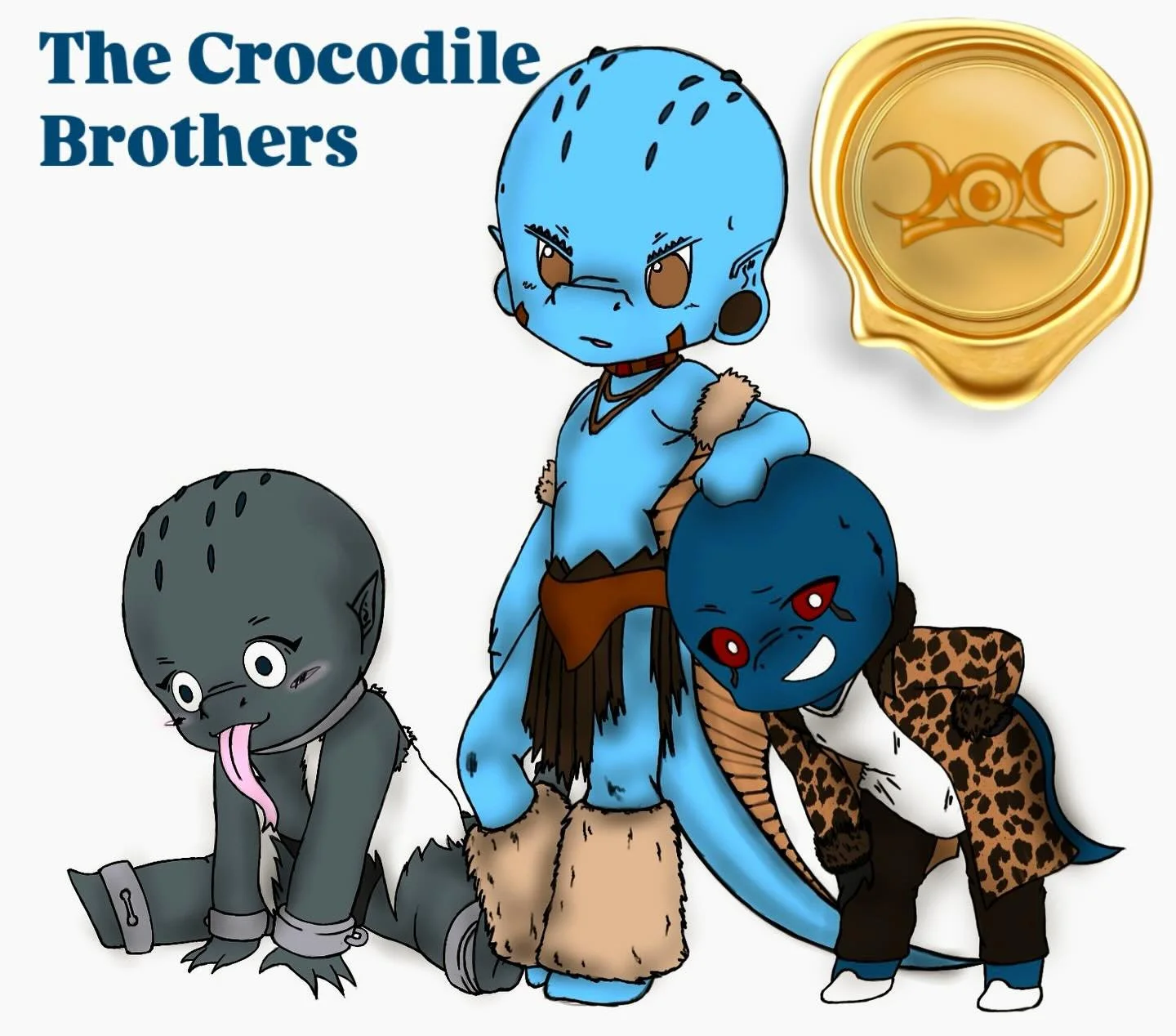 As the first post, Let’s Introduce the Crocodiles brothers. #dinazaurz #dierallc #chibi #chibiart #dinosaurs #anime